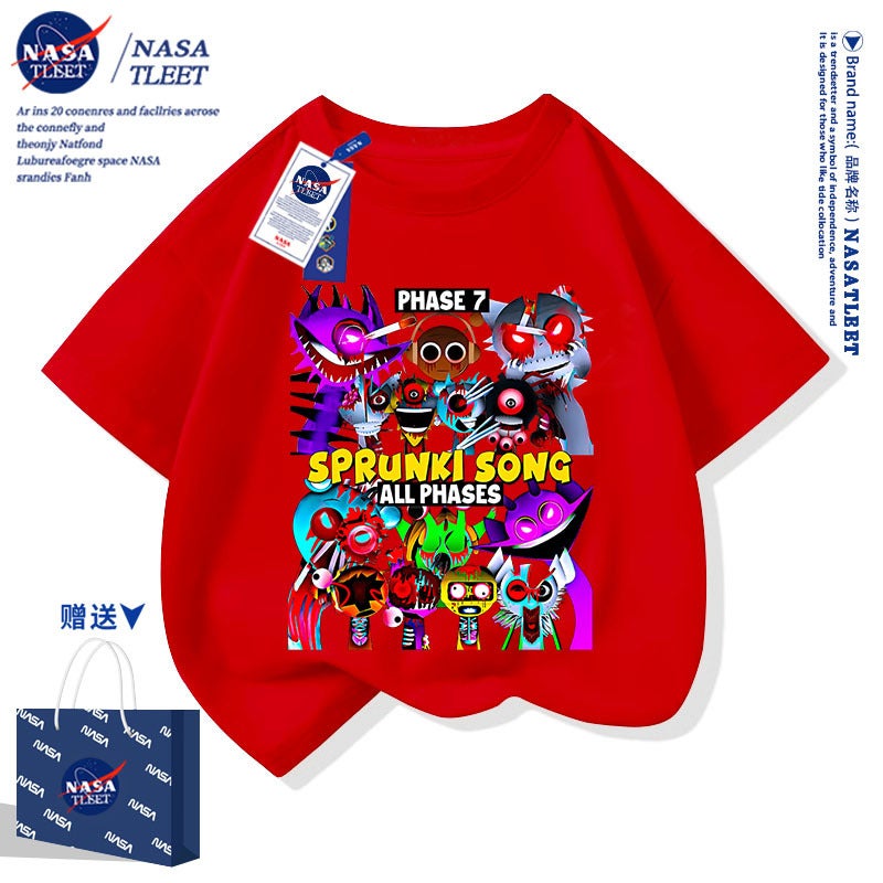Nasa Joint Sprunki Rhythm Box Boys And Girls Short-Sleeved T-Shirt Summer Children'S Half-Sleeved Top - Image 5