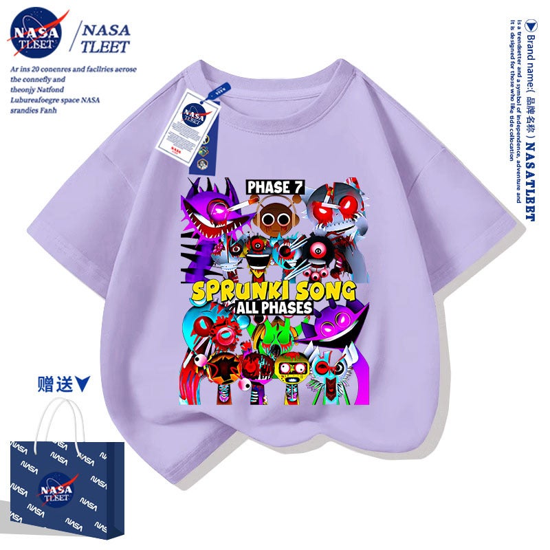 Nasa Joint Sprunki Rhythm Box Boys And Girls Short-Sleeved T-Shirt Summer Children'S Half-Sleeved Top - Image 3