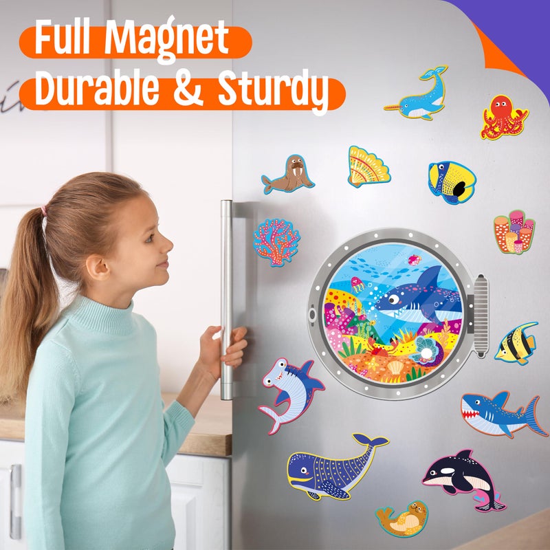 SpriteGru 60PCS Cruise Door Decorations, Magnetic Ocean Cruise Door Magnet Waterproof Sea Animals Magnet Stickers Ocean Fridge Decors for Refrigerator, Carnival Cruise Party Supplies - Image 4