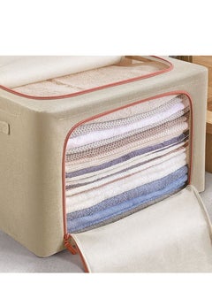Large Capacity Storage Bags Box Design with Lids and Double Zippers with Transparent Window, Suitable for Organizing Shelves, Office, Nursery, Toys -H