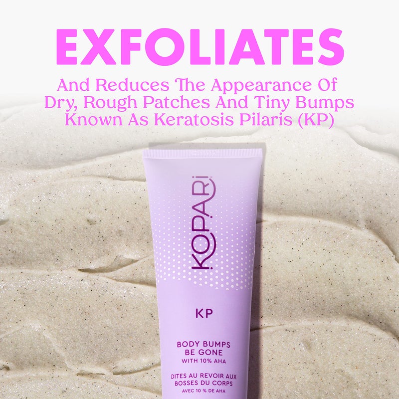 Kopari KP Body Bumps Be Gone Exfoliating Body Scrub with 10% AHA, to Smooth Skin, Reduce Bumps, Decongest Pores, Clarifying, Gently Exfoliate & Wash | 8.45 fl oz Tube - Image 2