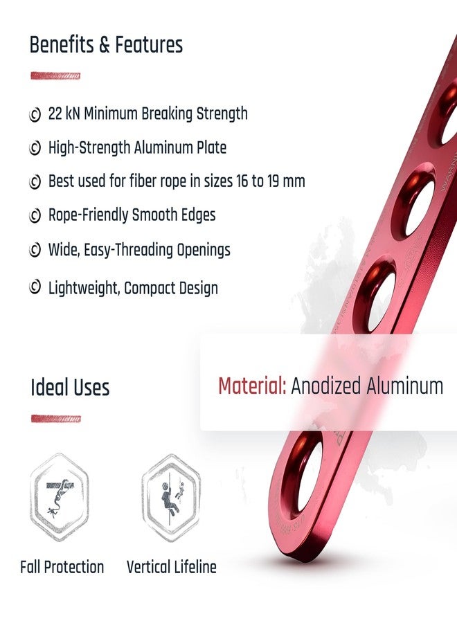 ProClimb 22 kN Rope Termination Plate - Aluminum Rigging Plate for Kermantle Rope 5/8" - 3/4" Diameter (16 mm to 19 mm) - Rope Anchor Plate for Vertical Lifeline Assembly - Image 2