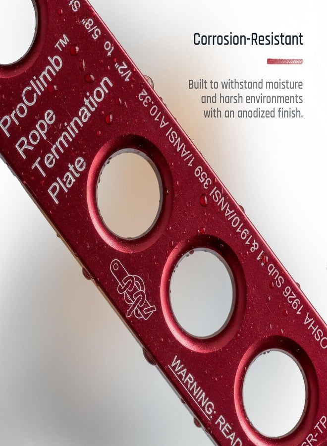 ProClimb 22 kN Rope Termination Plate - Aluminum Rigging Plate for Kermantle Rope 5/8" - 3/4" Diameter (16 mm to 19 mm) - Rope Anchor Plate for Vertical Lifeline Assembly - Image 5