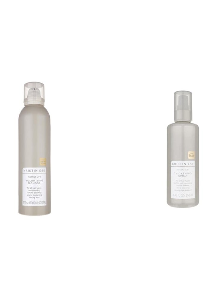 Kristin Ess Kristin Ess 8.1 Oz Mousse + 8.45 fl. oz. Spray Instant Lift Volumizing Hair Thickening Bundle  - Image 1