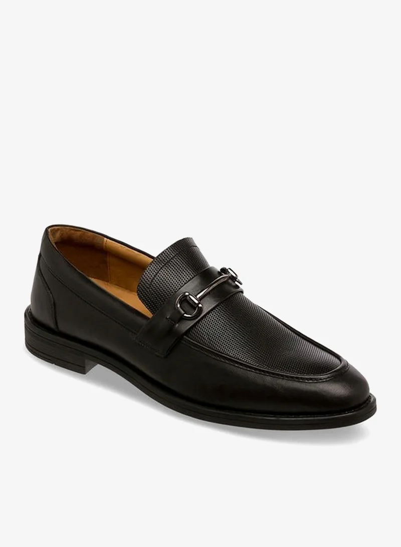 DUCHINI Men Textured Leather Loafers