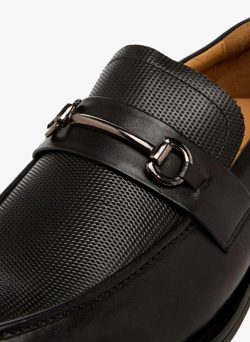 DUCHINI BLACK Men Textured Leather Loafers for Men | Best Price UAE