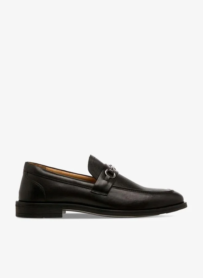 DUCHINI BLACK Men Textured Leather Loafers for Men | Best Price UAE