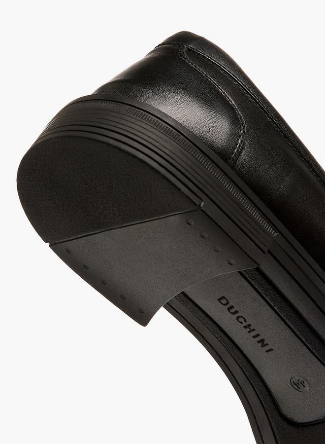 DUCHINI Men Textured Leather Loafers - Image 5