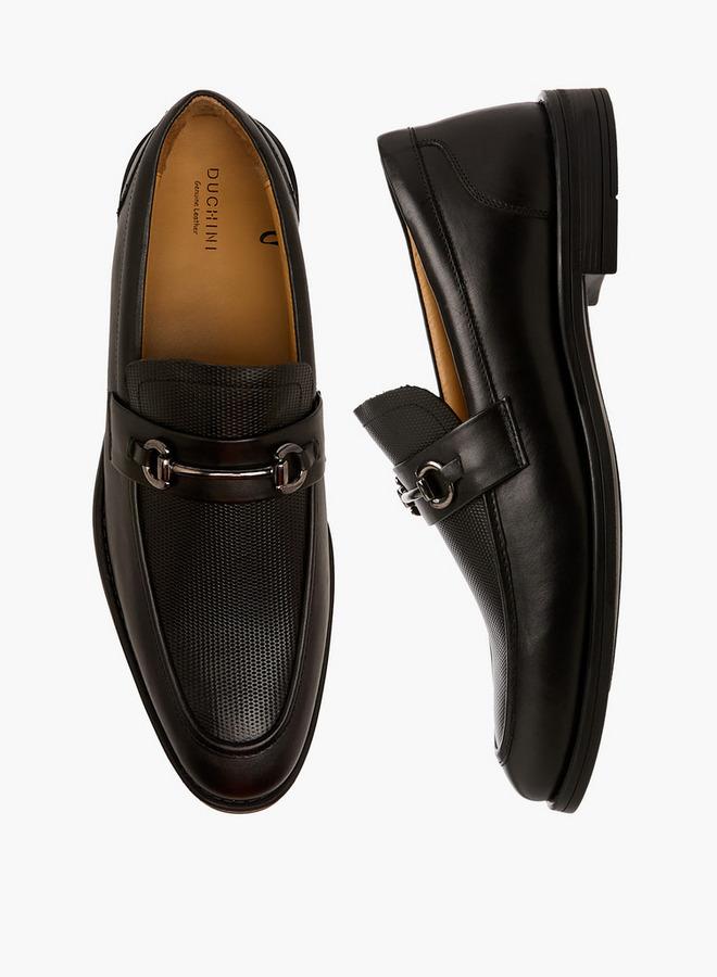 DUCHINI Men Textured Leather Loafers - Image 1