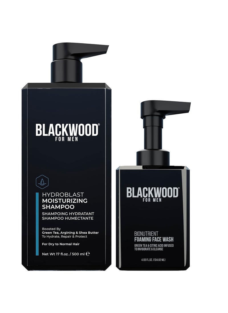Blackwood For Men Blackwood For Men Hydroblast Moisturizing Shampoo 17 oz  BioNutrient Foaming Face Wash 445 oz 