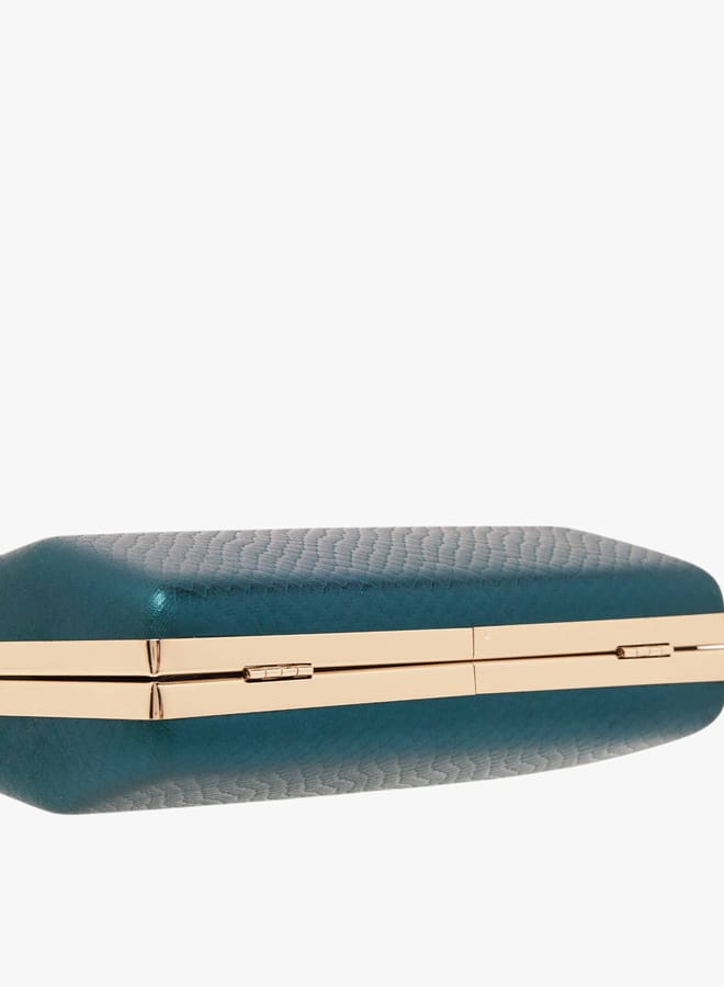 Flora Bella By Shoexpress Women Textured Clutch with Flap Closure and Chain Strap - Image 5