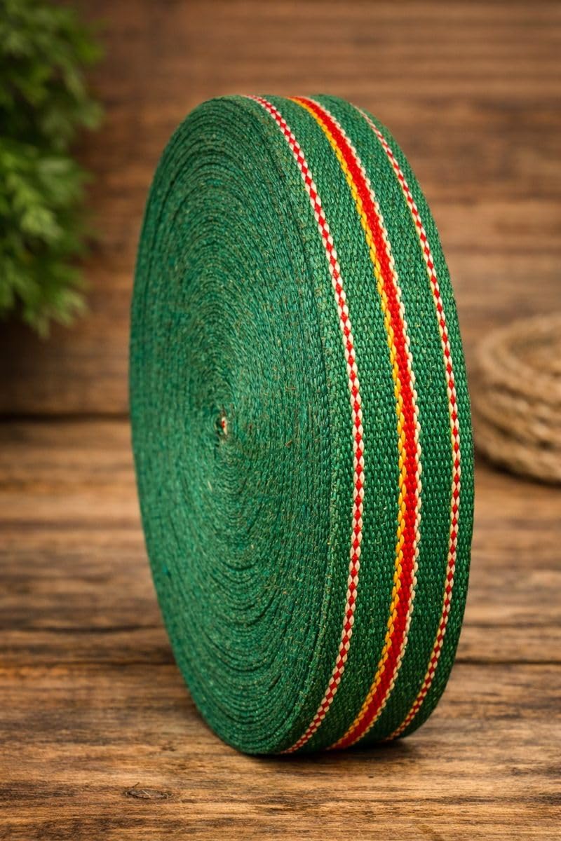 Basrah NIWAR 2.5 Inch Cotton Niwar Webbing Roll, 50 Meters Long, Durable Heavy-Duty Strap, 2.5kg Weight, Ideal for Cots, Chairs, DIY Crafts – Strong Cotton Tape for Multipurpose Use - Image 4