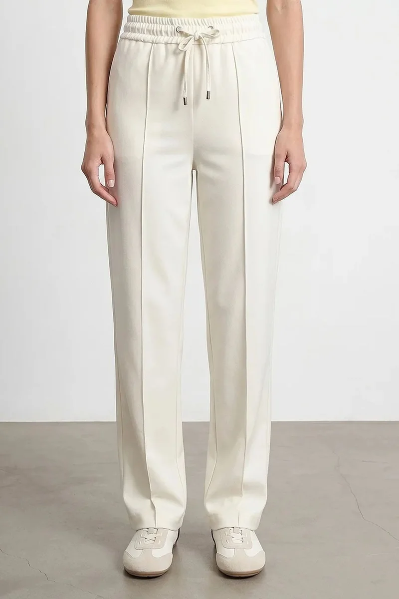DILVIN Straight-leg Crepe Trousers With Drawstring Waist