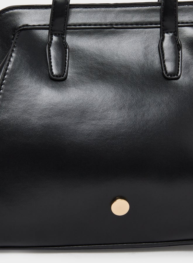 Styli Black Structured Bag with Detachable Strap - Image 3