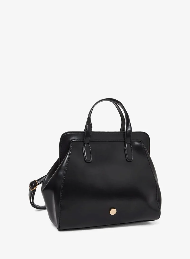 Styli Styli Black Structured Bag with Detachable Strap