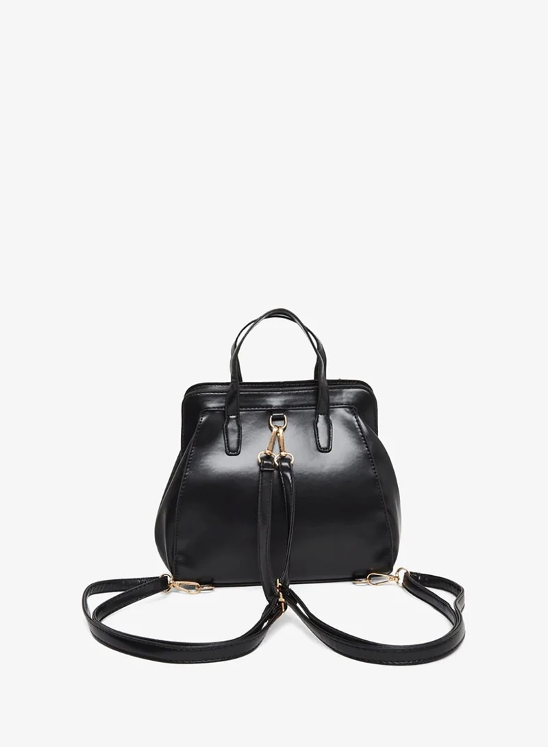 Styli Styli Black Structured Bag with Detachable Strap