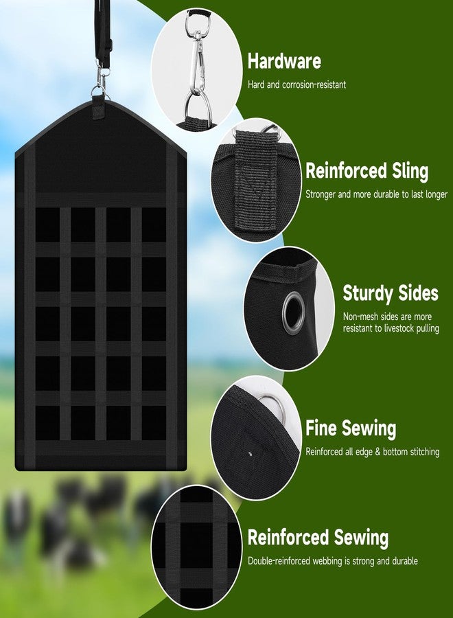LeadGoods Hay Bags for Horses, 4pcs Slow Feed Hay Bags for Horses, Goats, Sheep, Donkey, Premium Oxford Hay Feed Bags with Front Hay Nets Design, Easy to Fill and Hang with Large Opening for Easy Filling - Image 3