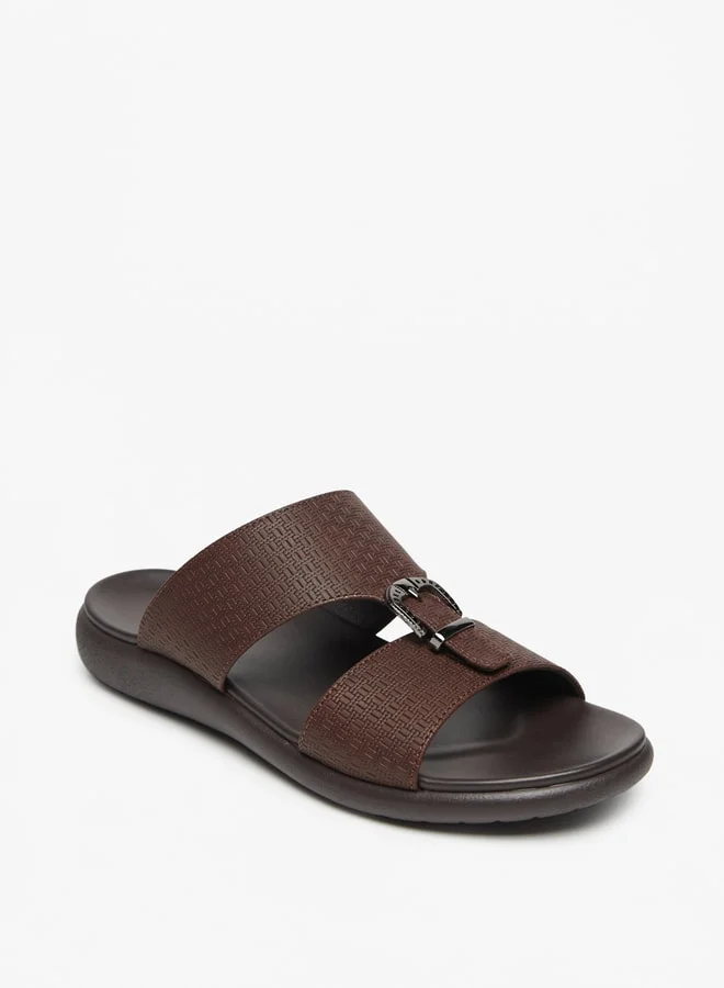 ال بي ال من شو اكسبرس Men's Textured Slip-On Sandal with Buckle Detail