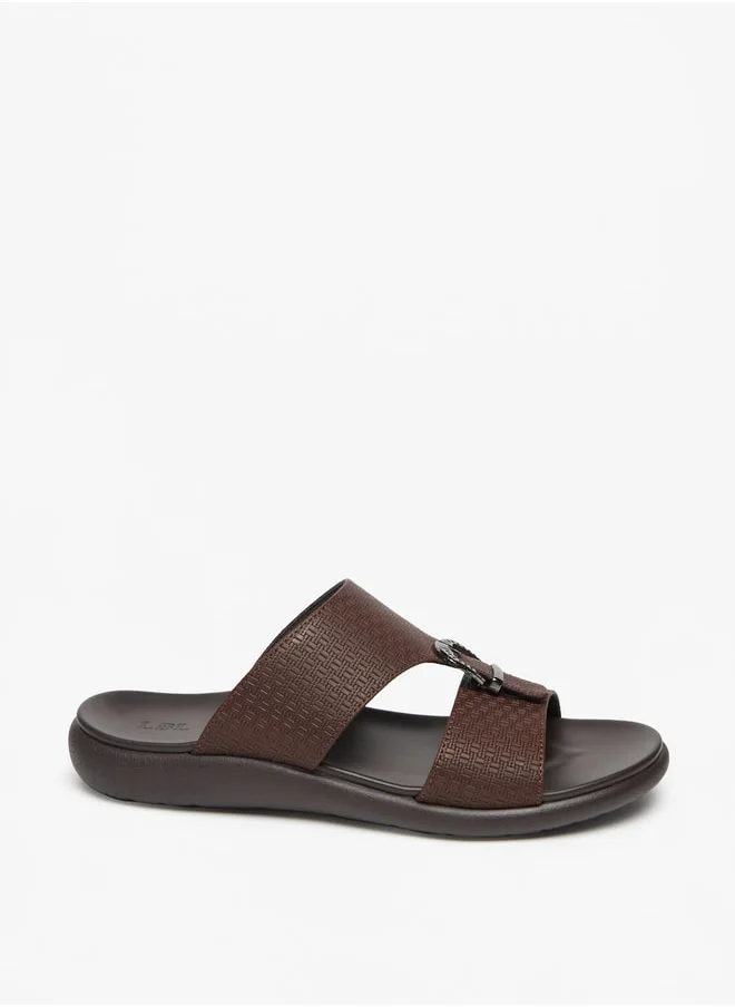 LBL by Shoexpress Men's Textured Slip-On Sandal with Buckle Detail