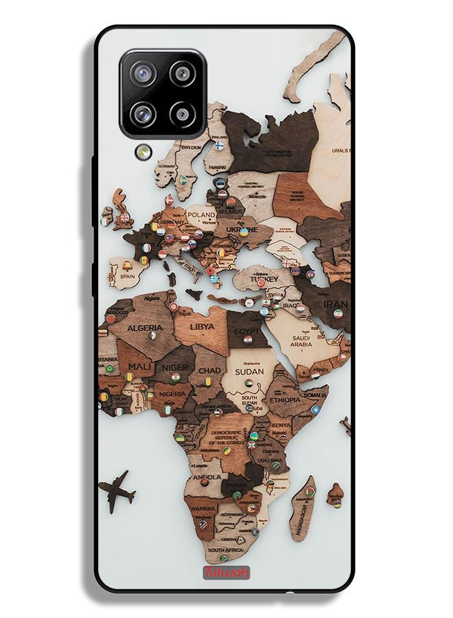 Tolwak Samsung Galaxy A42 5G Protective Case Cover World Map Art - Image 1