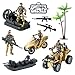 Wbzle Military Soldier Men Action Figures 11PCS US Army Soldier Plastic Figure Set Military Base Playset Vehicles Play Combat Toys Army Toy Set for Kids Boys Age 3 4 5 6 - Image 3