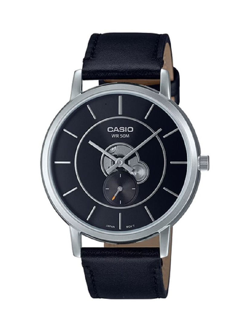 Casio Men Watch - Analog Inner Workings Dial Black Dial Leather Band MTP-B130L-1AVDF. - Image 1