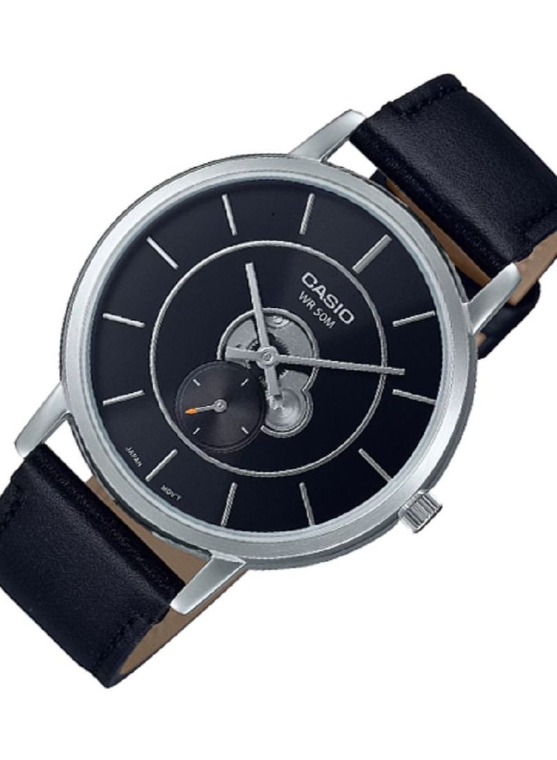 Casio Men Watch - Analog Inner Workings Dial Black Dial Leather Band MTP-B130L-1AVDF. - Image 3