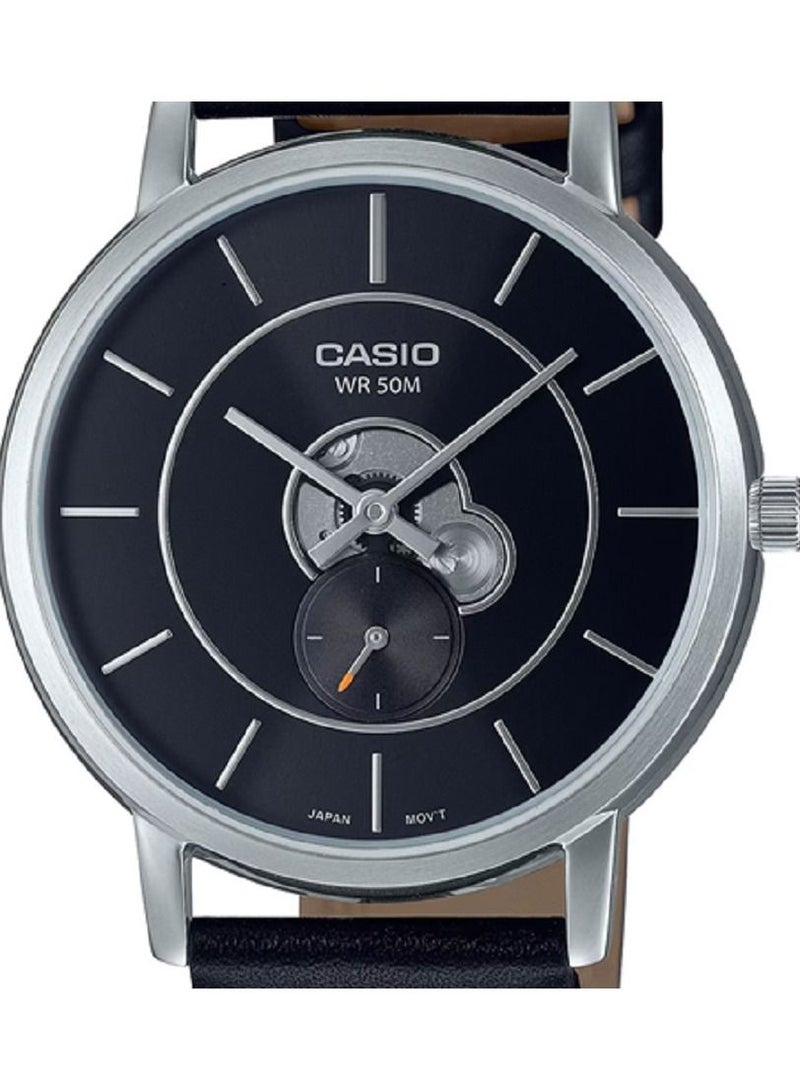 Casio Men Watch - Analog Inner Workings Dial Black Dial Leather Band MTP-B130L-1AVDF. - Image 4
