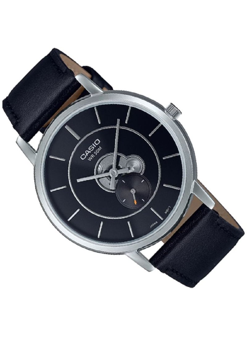 Casio Men Watch - Analog Inner Workings Dial Black Dial Leather Band MTP-B130L-1AVDF. - Image 2