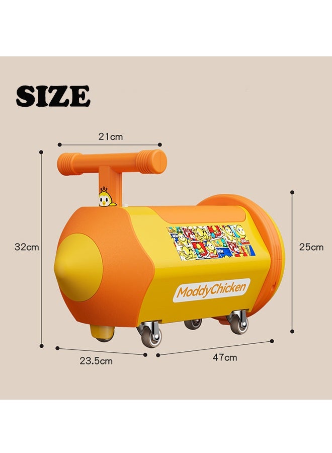 LED Flashing Twist & Glide Trike for 1-3 Year Olds, Baby Walker to Ride-On Toy with 360° Rotating Wheels & Safety Guard, Indoor Outdoor Learning Toy for Toddlers Boys Girls (Yellow) - Image 2