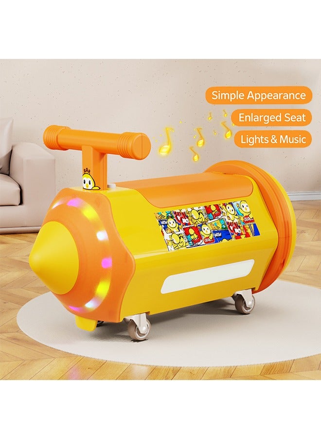 LED Flashing Twist & Glide Trike for 1-3 Year Olds, Baby Walker to Ride-On Toy with 360° Rotating Wheels & Safety Guard, Indoor Outdoor Learning Toy for Toddlers Boys Girls (Yellow) - Image 1