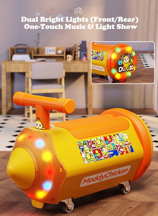 LED Flashing Twist & Glide Trike for 1-3 Year Olds, Baby Walker to Ride-On Toy with 360° Rotating Wheels & Safety Guard, Indoor Outdoor Learning Toy for Toddlers Boys Girls (Yellow) - Image 5