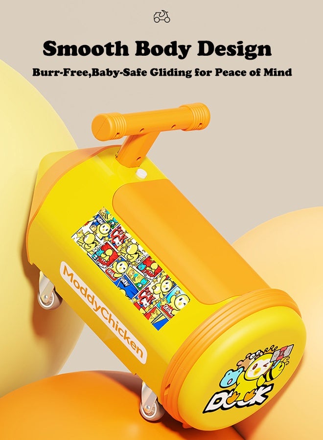 LED Flashing Twist & Glide Trike for 1-3 Year Olds, Baby Walker to Ride-On Toy with 360° Rotating Wheels & Safety Guard, Indoor Outdoor Learning Toy for Toddlers Boys Girls (Yellow) - Image 4