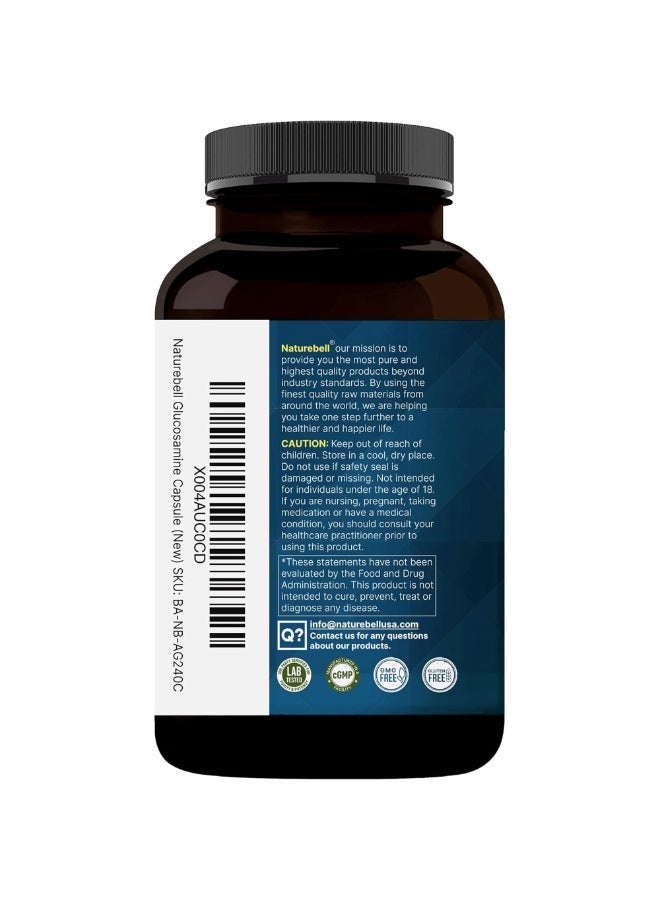 نايتشر بيل Advanced Glucosamine Chondroitin MSM Supplement – 10-in-1 Joint Support Complex with Collagen & Turmeric, 240 Capsules - Image 3