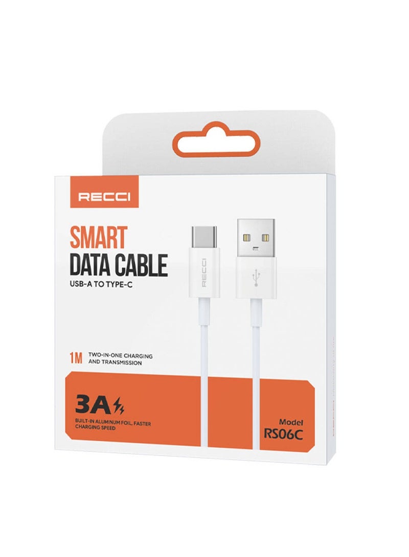 Recci RS06C USB-A to Type-C 3A Fast Charging Data and Charging Cable 1M