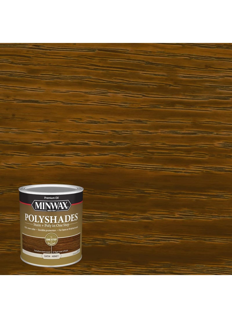 Minwax Minwax PolyShades Wood Stain  Polyurethane Finish  Quart Honey Satin  - Image 3