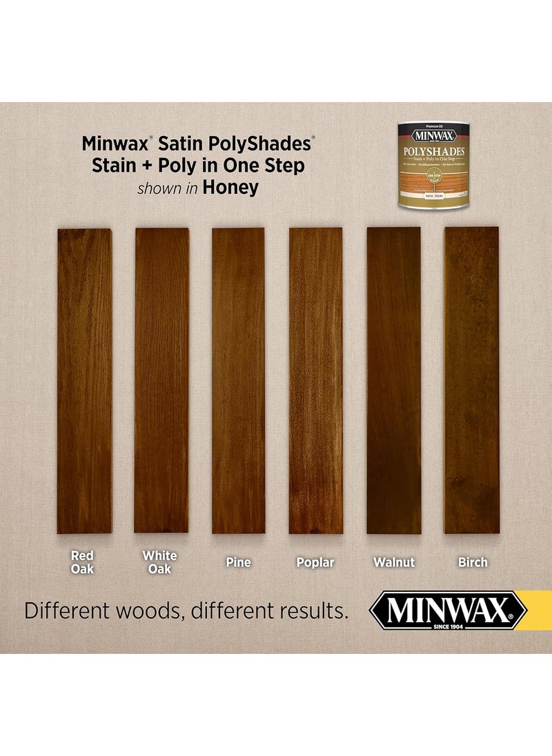 Minwax Minwax PolyShades Wood Stain  Polyurethane Finish  Quart Honey Satin  - Image 2