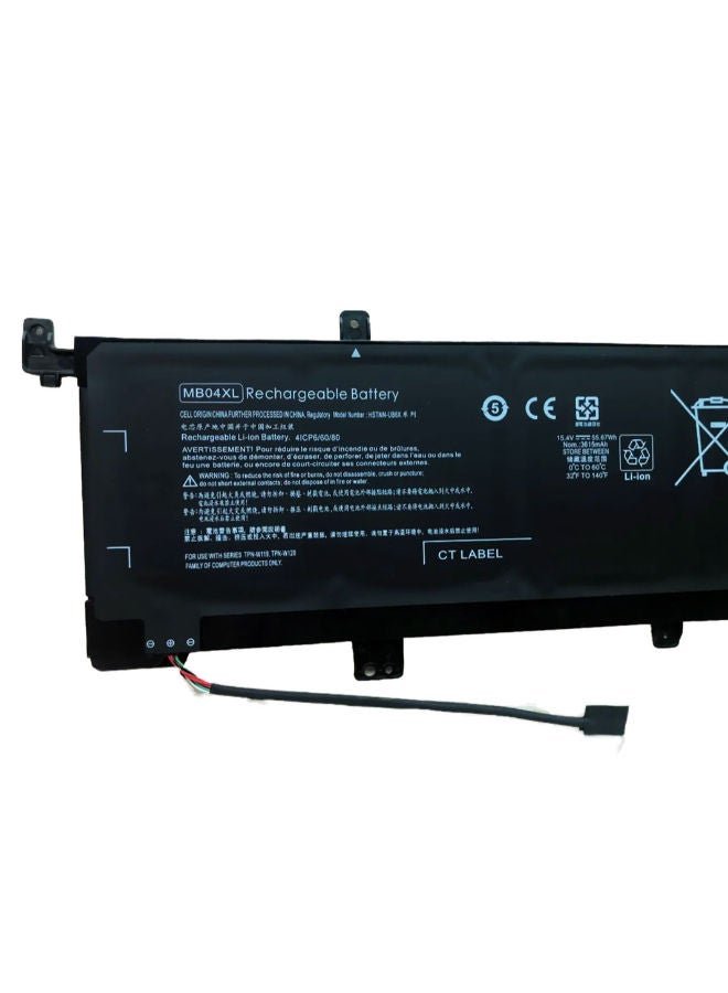 لاب-تك بطارية بديلة للكمبيوتر المحمول HP MB04XL — 15.4 فولت (متوافقة مع 14.8 فولت) — 55 واط/ساعة — بطارية ليثيوم أيون رباعية الخلايا — ضمان لمدة 6 أشهر - Image 1