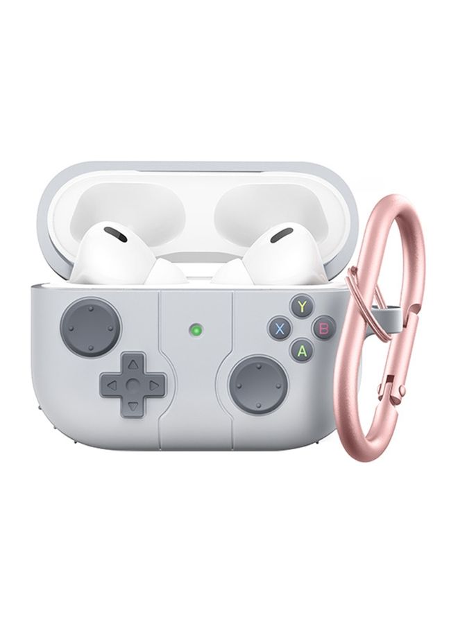 Case Cover For Airpods Pro 2 Soft Shell Drop-proof Silicone Headphone Cover With Hook Rock Grey