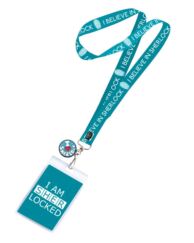 Seven20 Sherlock Holmes I Am Sherlock with 2D Heart Sherlock Teal Lanyard Charm - Image 2