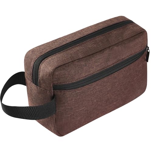 Icramsy Travel Toiletry bag Toiletry bag for women men Hanging Cosmetic bag Travel accessories for Women Men (Brown) - Image 1