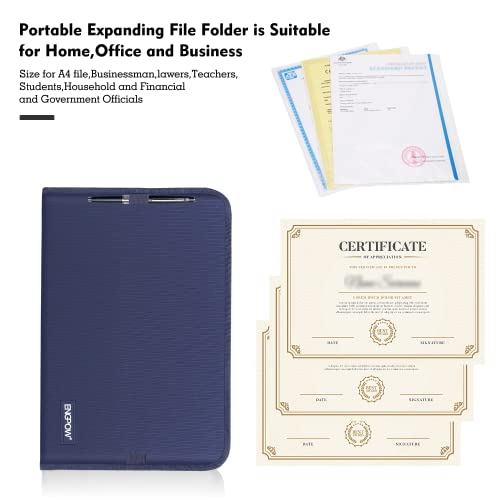 ENGPOW 13 Pocket Expanding File Folder,Fireproof Accordion File Folder Document Organizer with Zipper Closure,Portable Filing Organizer Safe with Colorful Tabs for A4/Letter Size Paper,Files(Blue) - Image 5