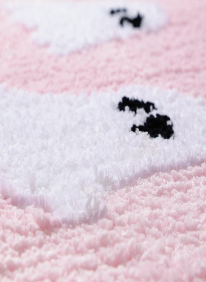 TRUEDAYS Halloween Spooky Ghosts Bath Mat - Cute Home Decor Pink Rugs, Non Slip, Spooky Shower Rug for Bathroom, Bedroom, Living Room - Image 5