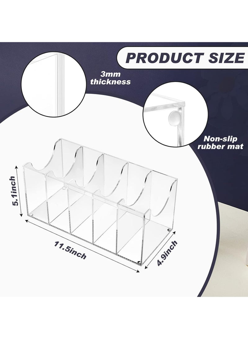 TPGP 2 Pieces Belt Organizer Clear Acrylic Belt Storage Holder 5 Compartments Belt Display Case Bow Tie Organizer Belt Container Storage Holder for Men Closet - Image 2