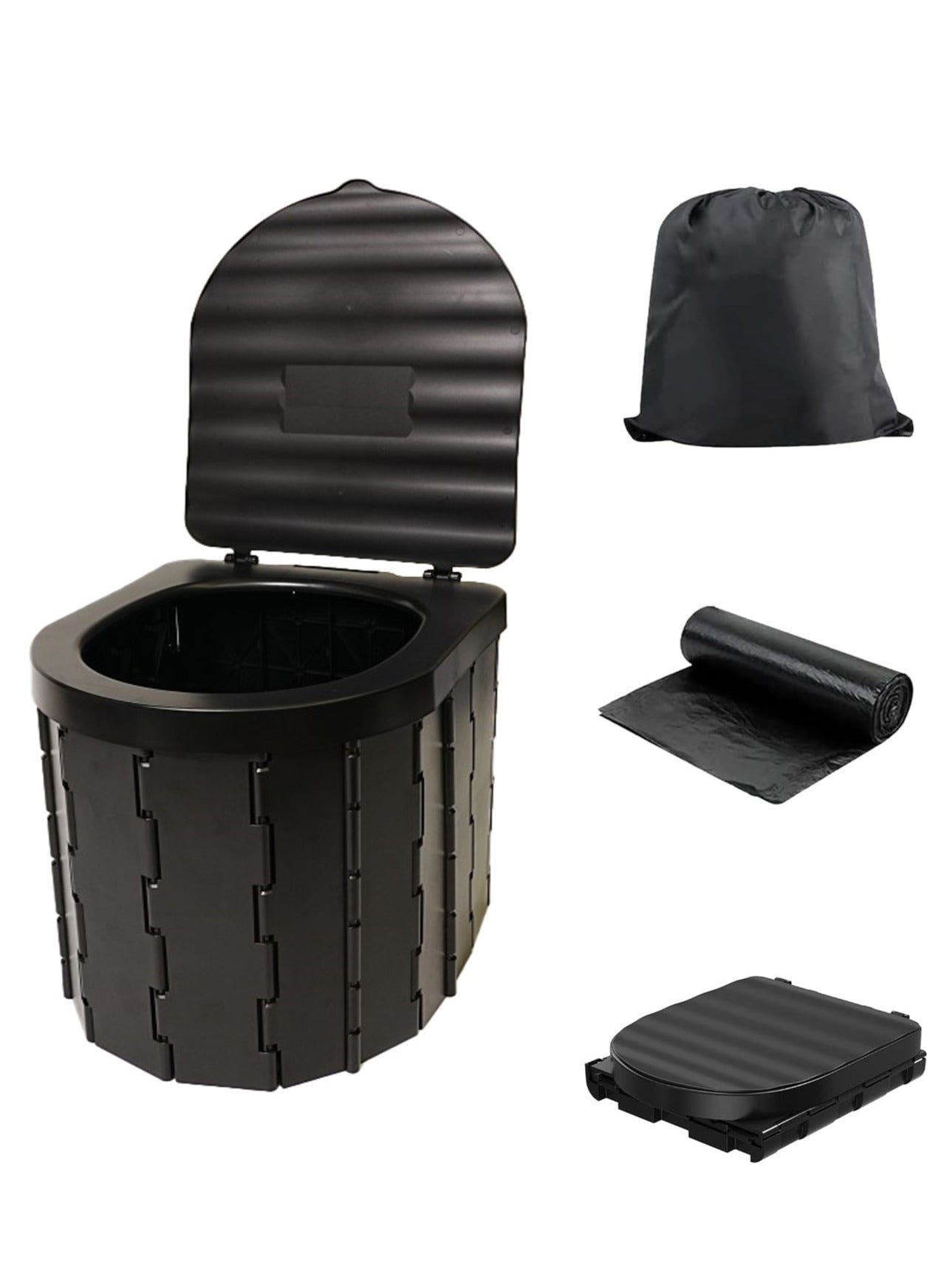 Portable Toilet with Lid for Camping Waterproof Porta Potty Car Bucket Adults Travel Camping Hiking Boat Trips Beach