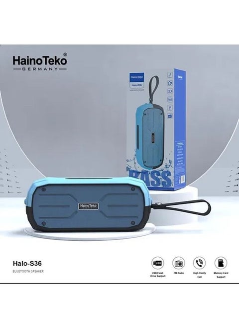 Portable Wireless Bluetooth Speaker Halo S36 Blue