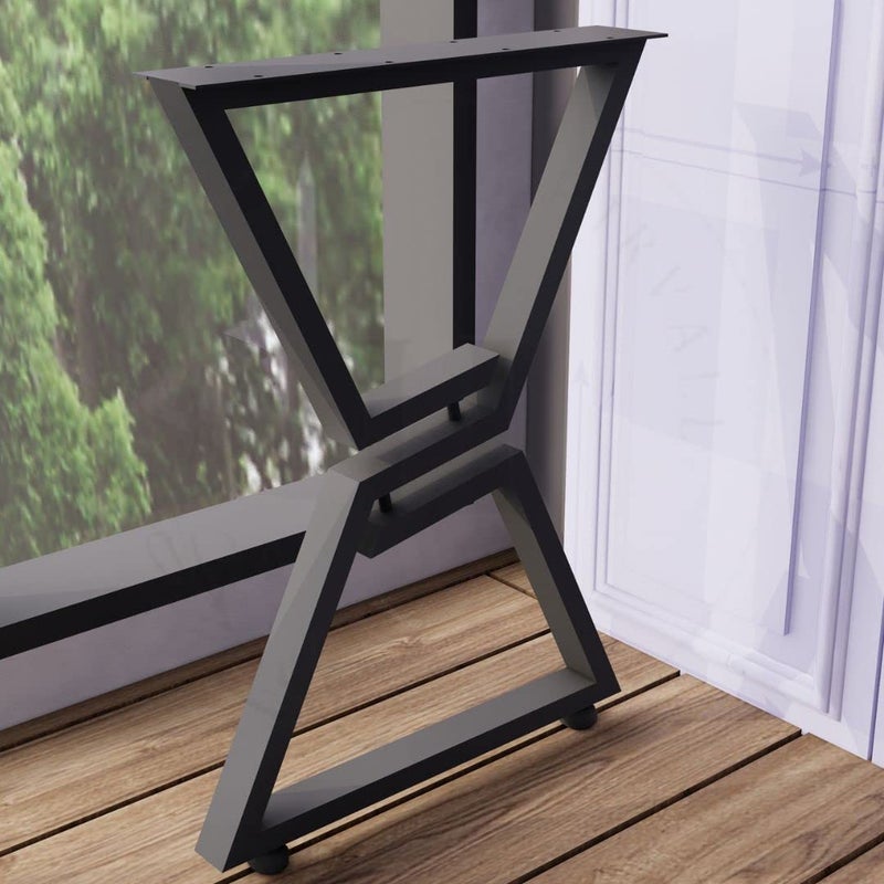 Ventuos Metal Table Legs 71 Cm H x 45 Cm WDesk LegsHeavy Duty Metal Legs for Dining TableDeskOfficeComputerTabel Legs Set of 2Black TShape Z Shape Black - Image 2