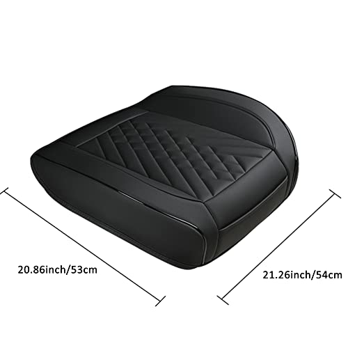 GIANT PANDA 2pcs Front Car Seat Covers Bottom Seat Covers, PU Leather Driver Car Seat Protectors Fits 95% of Vehicles, Wrapping Around The Bottom (Black) - Image 5