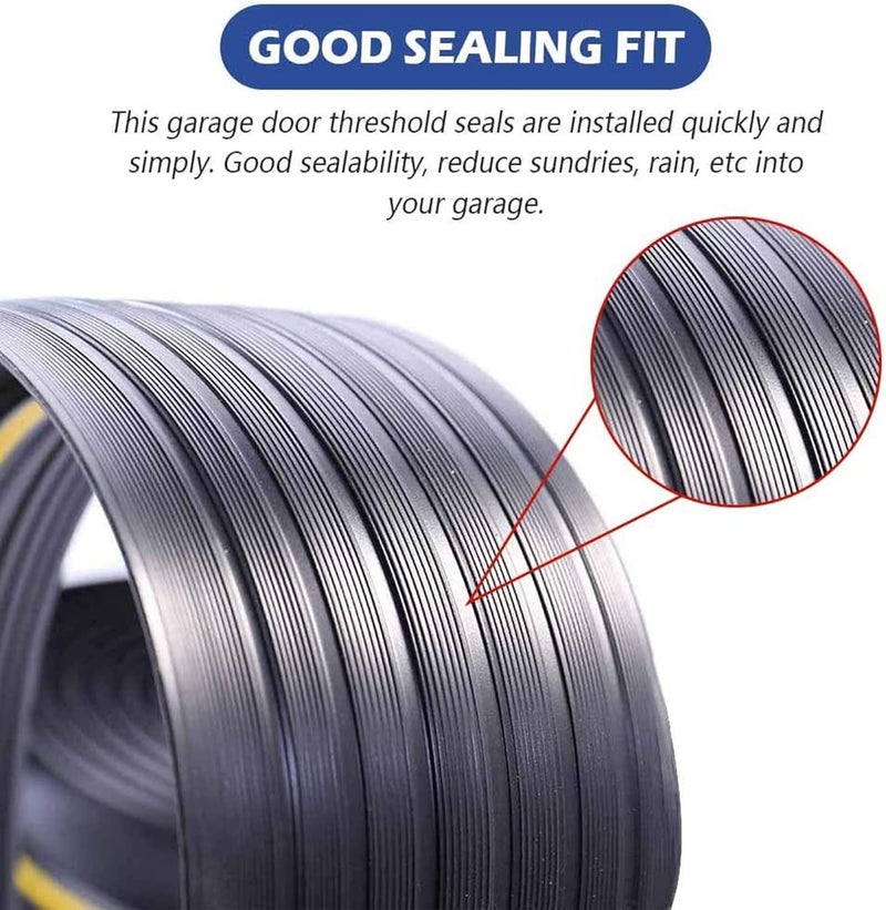 ToLanbbt 10Ft/3M Universal Garage Door Rubber Threshold Strip with 300ml Black Adhesive/Sealant - Image 3