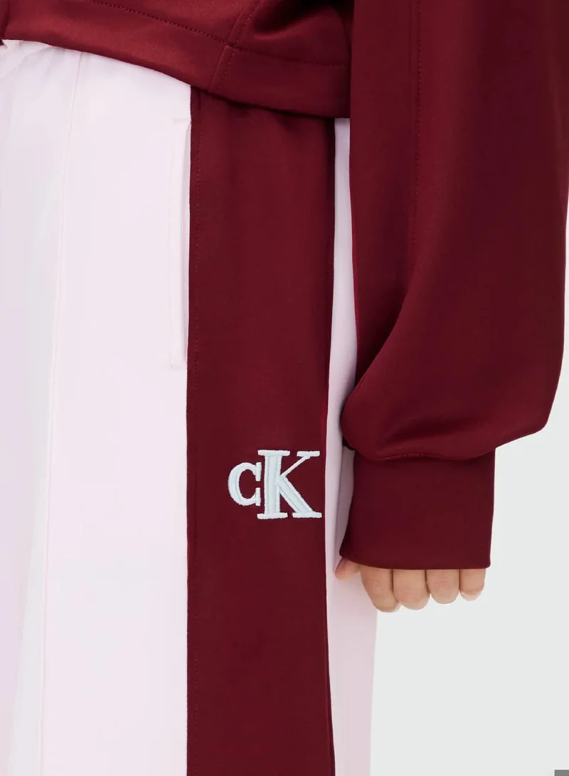 Calvin Klein Jeans Light Lilac / Raspberry Chocolate Wide Leg Colourblock Joggers for Women | Best Price UAE
